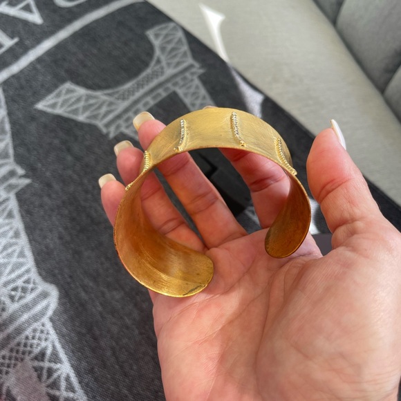 Vintage Italian cuff bracelet gold plated by Stroili - Picture 4 of 7